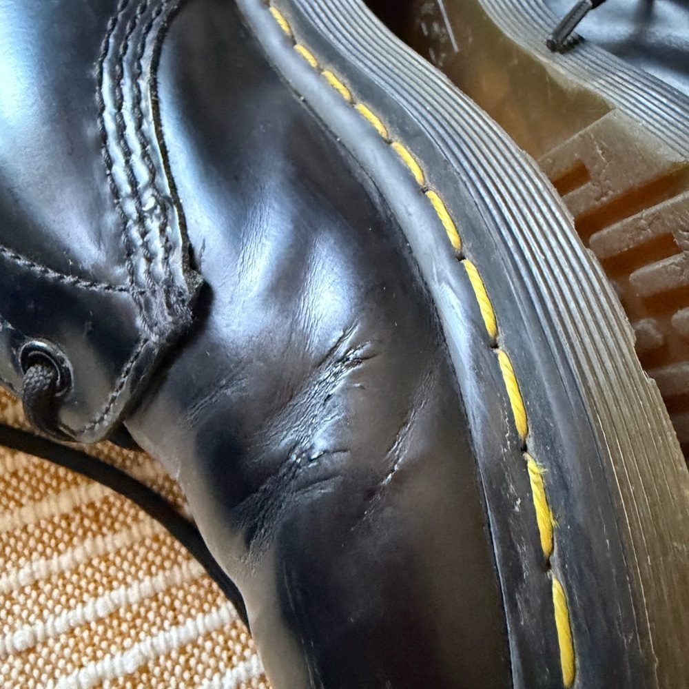 Dr. Martens Black Leather Lace-Up Shoes with Yellow Insole - Picture 9 of 10